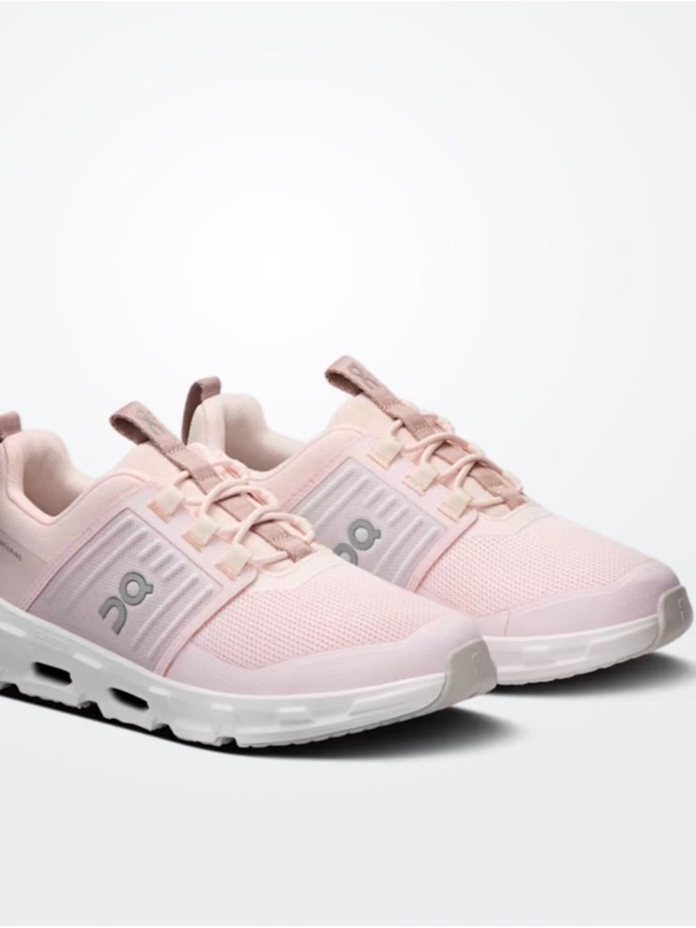 On Running Kids Pale Pink and White Athletic Sneakers